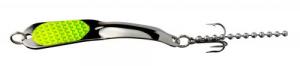 Iron Decoy Steely Spoon Size 2, 2", 1/10 oz, Silver/Chartruese - Steely 2 SCH