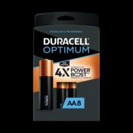 DURACELL Batteries Optimum AA Alkaline 8 pk Carded - DUROPT1500B8