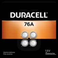 Duracell Medical PX76A LR44 1.5V Alkaline Button Cell Batteries 4 Piece Retail Card - DUR76AB4PK