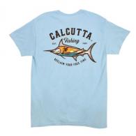 Calcutta Wave Marlin Short Sleeve Garmet Dyed T-shirt Lt - WavMar-Glac-XL