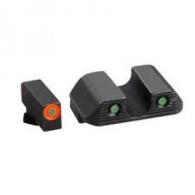 Ameriglo Agent 3 Dot NS Set For Glock Green Front w/Orange Outline - GL-5517