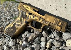 GLOCK 47 MOS 9MM Distressed Gold/FDE TRUMP 3-17RD Mags