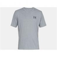 UA Sportstyle Left Chest T-Shirt | Steel Light Heather | Large - 1326799036LG