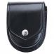 500D Compact Round Double Handcuff Case | Black | Basket Weave - A500D-BW-V