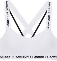 UA Women's Crossback Low Sports Bra White/Black Medium - 1361033100MD