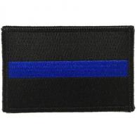 Subdued Thin Blue Line American Flag Patch - Multiple Styles, 2.5 x 3.5 Inc - TBLBLACK-P-VELCRO