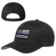 Thin Blue Line American Flag Velcro Hat - HAT-TBLAM-VELCRO-BLACK