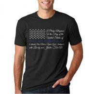 Thin Blue Line Pledge of Allegiance Flag T-Shirt 2XL - MEN-TBL-POA-BLACK-XXL