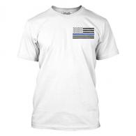 Thin Blue Line Men's Flag Shirt 3XL - MEN-TBL-SMALL-LOGO-WHITE-XXXL