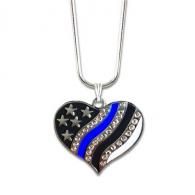 Thin Blue Line Heart Necklace - TBL-NECKLACE-HEART