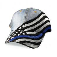 Thin Blue Line Flag Women's Hand Painted Hat - RC-TBL-HT