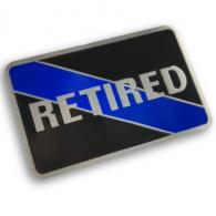 Retired Thin Blue Line Vehicle Emblem - EMBLEM-RETIRED