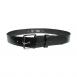 Boston Leather 1.25" Off Duty Black Plain Belt Size 40 with Gold Buckle