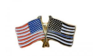 Thin Blue Line American Flag and American Flag Pin - AM-TBLAM