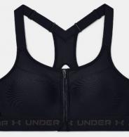 UA Women's Armour High Crossback Zip Sports Bra Black/Jet Gray Size 36C - 135511000136C