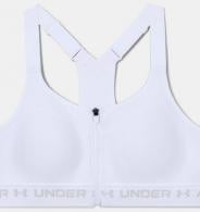 UA Women's Armour High Crossback Zip Sports Bra White/Halo Gray Size 32A - 135511010032A