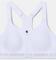 UA Women's Armour High Crossback Zip Sports Bra White/Halo Gray Size 32B - 135511010032B