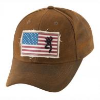 Browning Cap Liberty Wax, Hook & Loop Closure, Dark Brown - 308776881