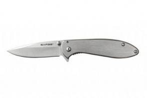 Sarge Knives Hawk Swift Assist Folder Knife 3-1/8" Clip Point Blade Chrome