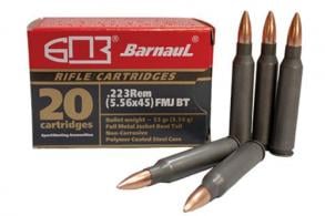 BARNAUL .223 Remington 55gr FMJBT Stl/Poly 500rd - BRN 223REM FMJBT55