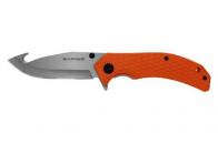 Sarge Knives Adrenaline Spring Assist Folding Knife 3-1/2" Gut Hook Blade Orange