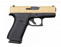 Glock 43X 9MM Aus-Revolution Engraved Brown Cerakote -Gold Barrel - PX4350201REVGB