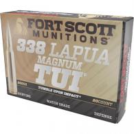 Fort Scott Munition Rifle Ammo 338 Lapua Mag 250 gr. TUI 20 rd. - 338-250-SBV1 Fort Scott Munition Rifle Ammo 338 Lapua Mag 250 gr. TUI 20 rd. - 338-250-SBV1