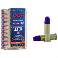 CCI Hyper Velocity Clean Rimfire Ammo 22 LR. 31 gr. LN Purple 50 rd. - 954CC