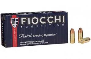 Fiocchi Pistol Shooting Dynamics Full Metal Jacket 9MM Ammo 115GR 50 Rounds Box