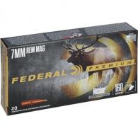 Federal Premium Pointed Soft Point 7mm Rem Mag Ammo 160 gr. 20 Rounds Box