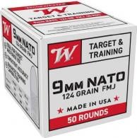 Main product image for Winchester USA  9MM Ammo  124GR FMJ 50 Round Box