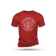 Nine Line Caffeine and Freedom T-Shirt Red 2XL - CAFFREE-TS-RED-2XL