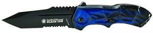 BTI Tools LLC SWBLOP3TBLS S&W Black Ops 3.40" Tanto Part Serrated 4034 Stainless Steel Black/Blue Aluminum Handle Folding
