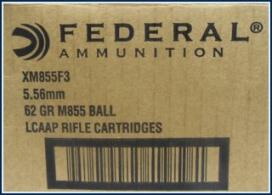 Federal XM 223 Remington/5.56 Nato Full Metal Jacket Boat-Ta - XM855F3