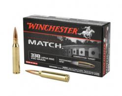 Winchester Match 338 Lapua 250 Grain Boat Tail Hollow Point 20 Round Box - S338LM