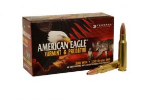 American Eagle Varmint & Predator  308Win  Jacketed Hollow Point  130GR 40 Round Box - AE308130VP