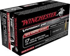 Winchester  Varmint HE   17WSM Ammo  25gr Polymer Tip 50rd box - S17W25