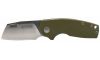 S.O.G Stout FLK 2.10 Folding Cleaver Stonewashed Cryo D2 Steel Blade, OD Green Textured G10/SS Handle Presentation (Image 2)
